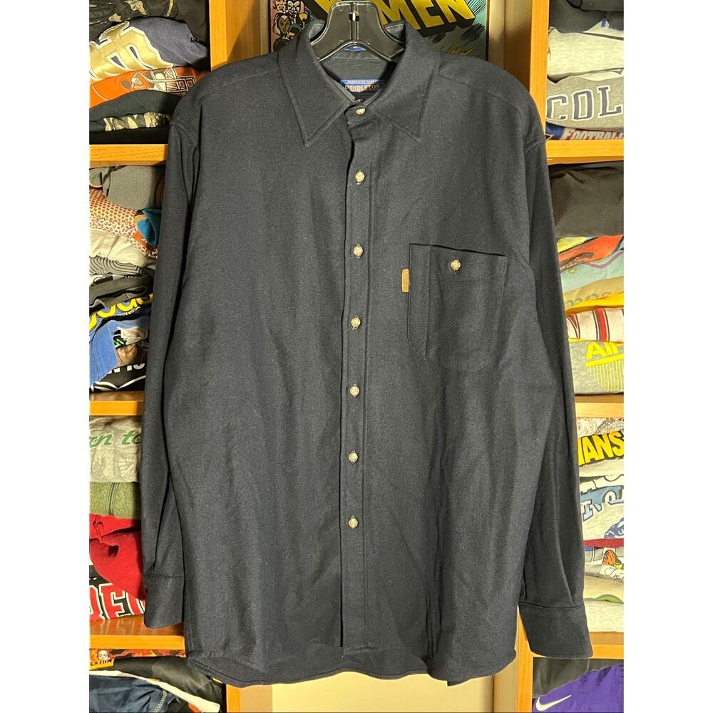 Pendleton Men’s Wool Elbow Patch Navy Button Trai… - image 1